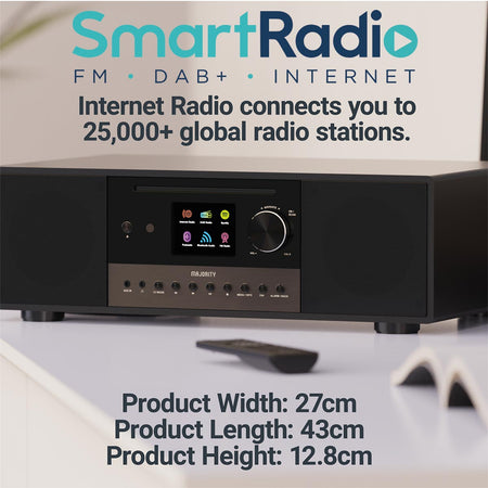 Majority Quadriga DAB+ Radio, Internet Radio, Spotify, Bluetooth, CD Player Digital Radios Majority