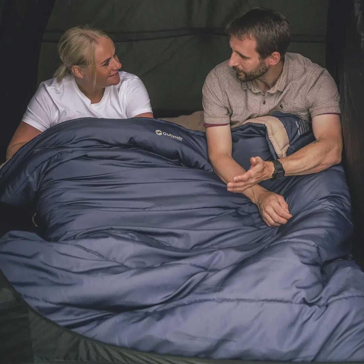 Outwell Contour Lux Double Sleeping Bag - Deep Blue Sleeping Bags Outwell