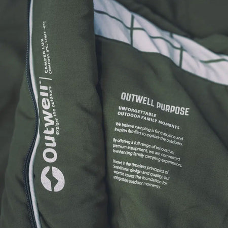 Outwell Camper Lux XL Sleeping Bag - Green Sleeping Bags Outwell