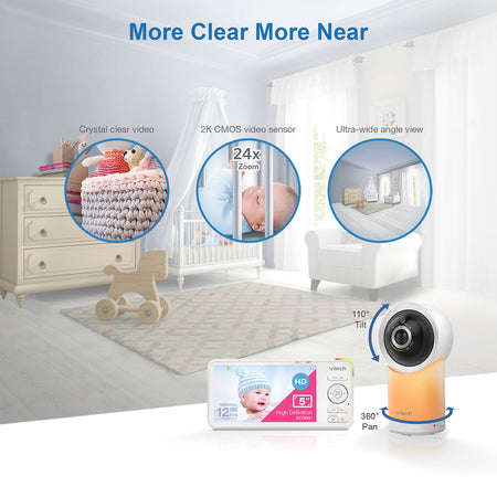 VTech RM5766HD 5" Smart Video Baby Monitor Baby Monitors VTech   