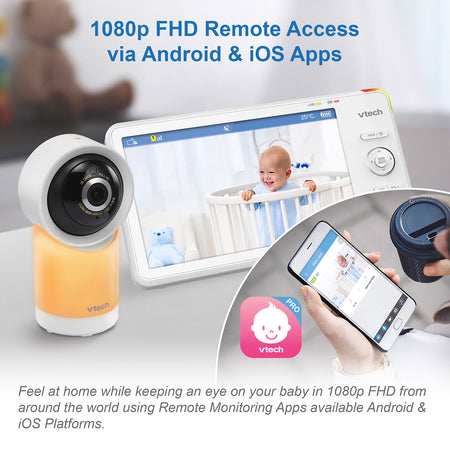 VTech RM7766HD 7" PTZ Smart Video Baby Monitor Baby Monitors VTech   