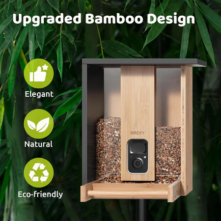 Birdfy Feeder Bamboo Mini Bird Feeder With Camera Bird Feeders Birdfy