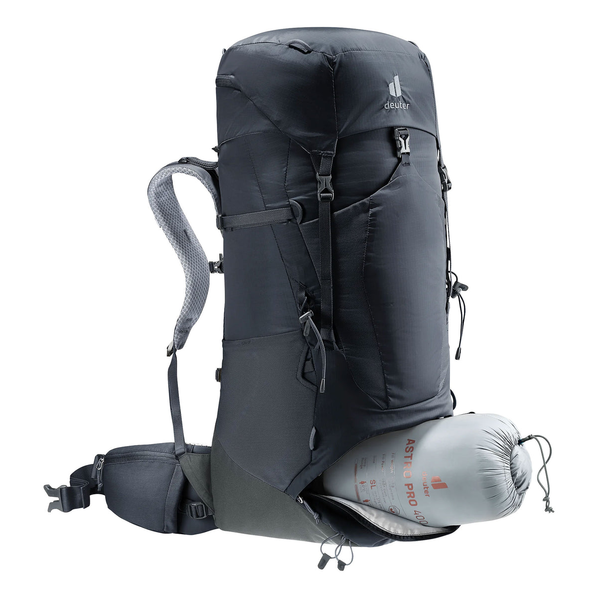deuter Aircontact Lite 50 + 10 Backpack | Black Graphite Rucksacks & Backpacks deuter