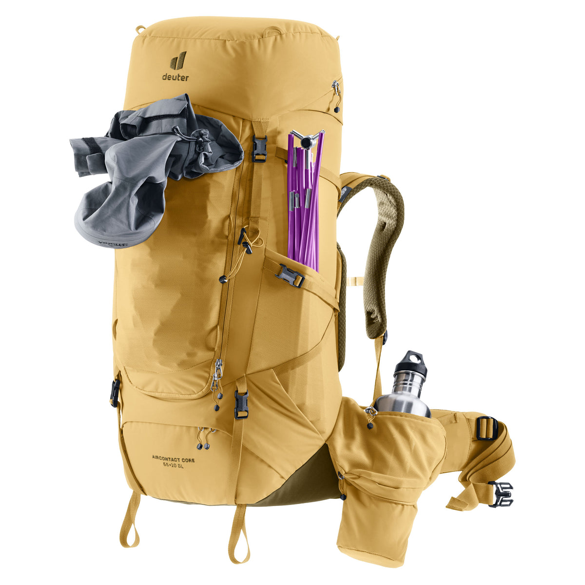 deuter Aircontact Core 55+10 SL Backpack | Savanna Nori Rucksacks & Backpacks deuter
