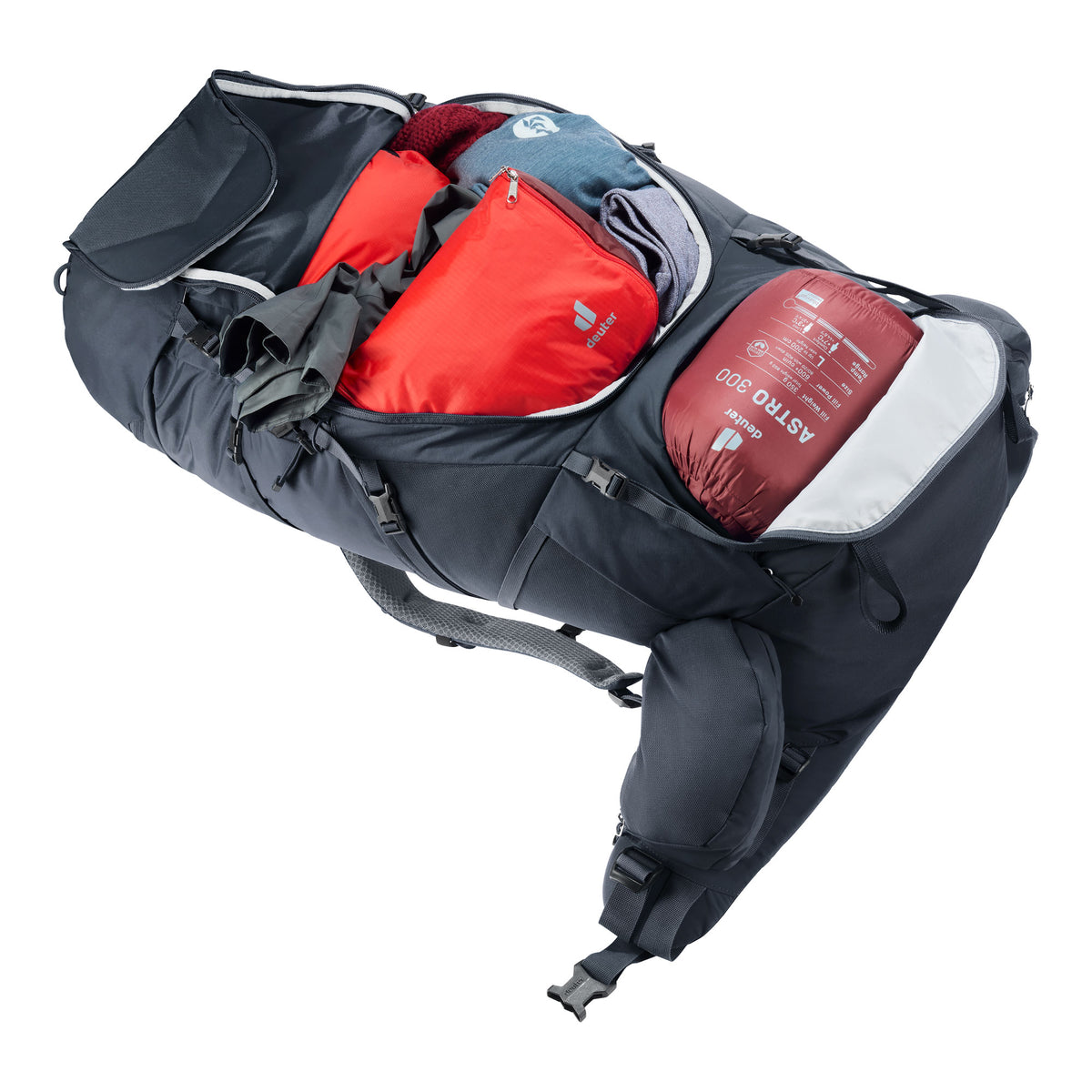 deuter Aircontact Core 70+10 Backpack | Black Rucksacks & Backpacks deuter