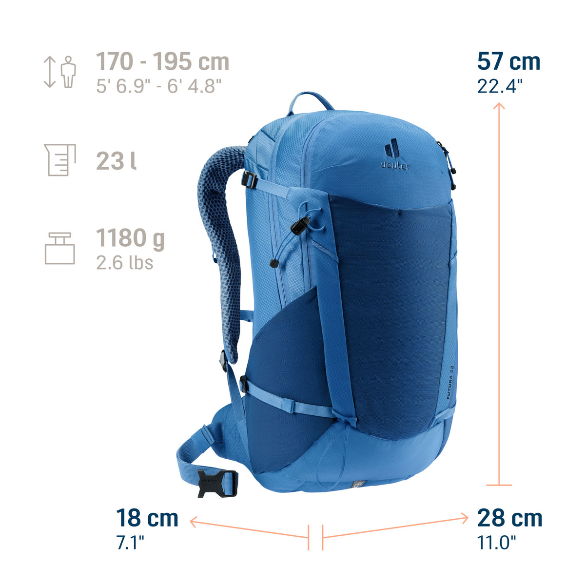 deuter Futura 23 Hiking Backpack | Baltic Nightblue Rucksacks & Backpacks deuter