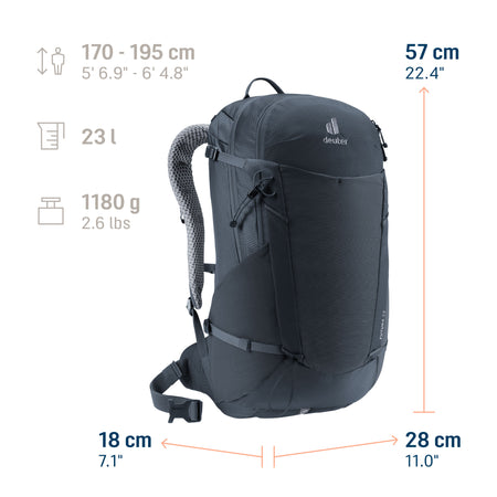 deuter Futura 23 Hiking Backpack | Black Rucksacks & Backpacks deuter