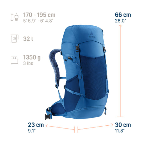 deuter Futura 32 Hiking Backpack | Baltic Nightblue Rucksacks & Backpacks deuter