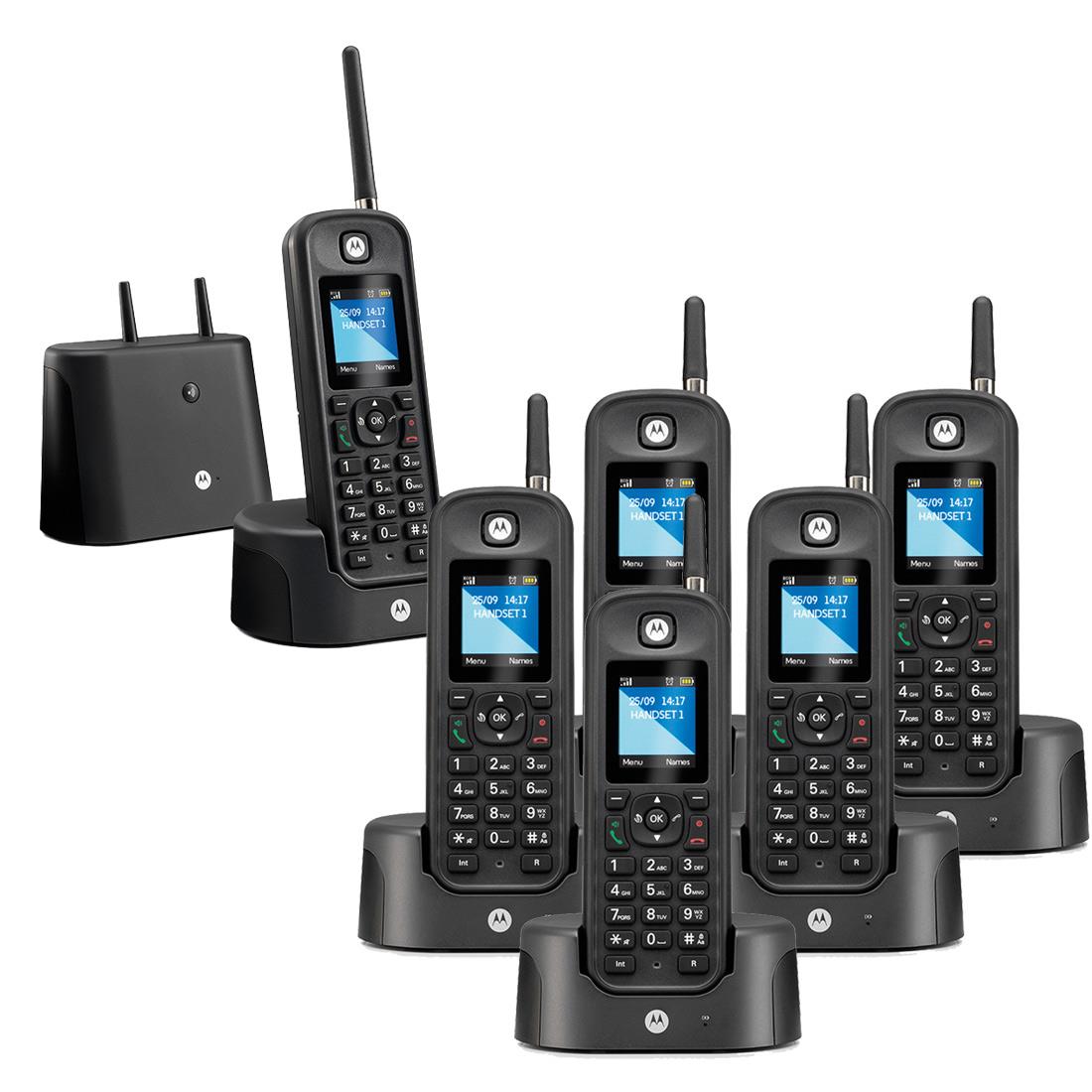 Motorola O206 Long Range Cordless Phone, Six Handsets Cordless Phone Motorola