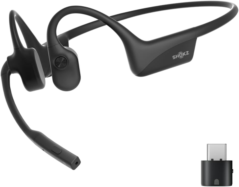 SHOKZ OpenComm 2UC Wireless Bone Conduction Bluetooth Headset (With USB-C adapter) Headsets liGo.co.uk   