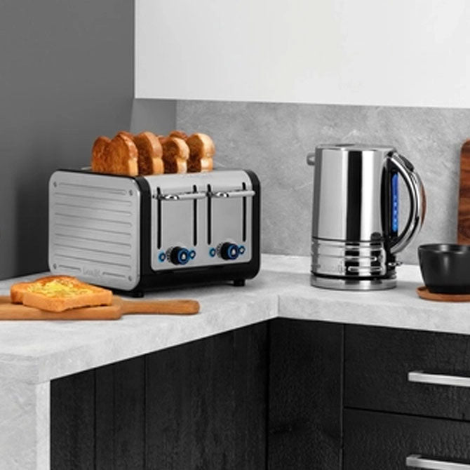 Dualit Architect 4-Slice Toaster in Black & Brushed Steel Toasters Dualit   