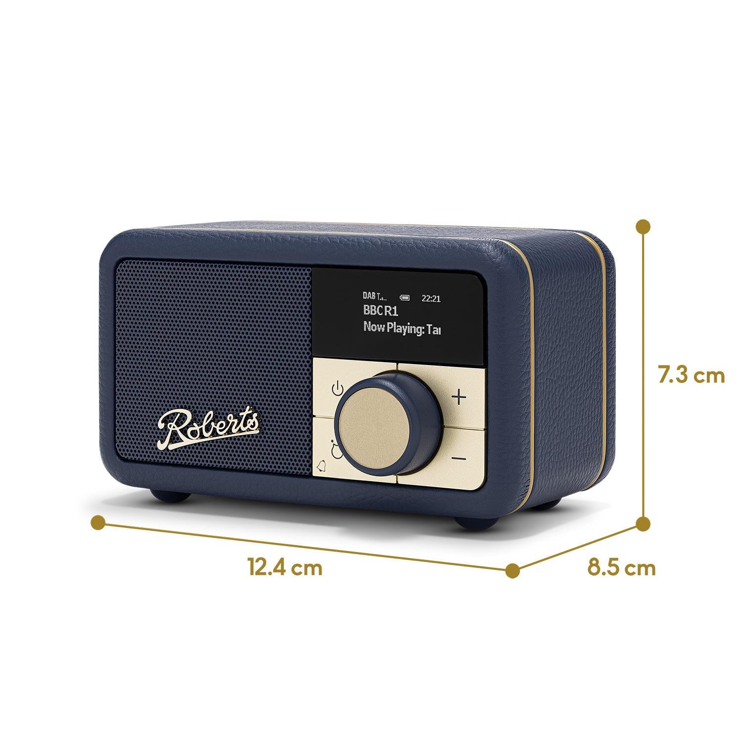 Roberts Revival Petite 2 DAB Radio & Portable Bluetooth Speaker in Midnight  Blue