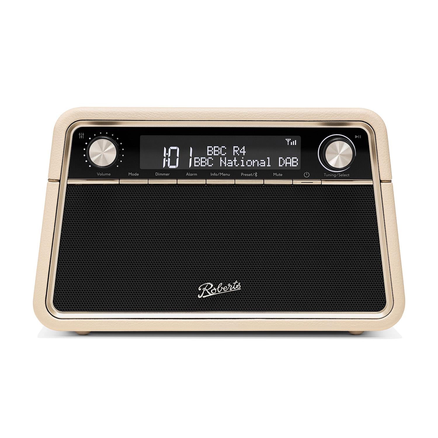 Roberts Reva Tabletop DAB Radio & Bluetooth Speaker in Pastel Cream Digital Radios Roberts