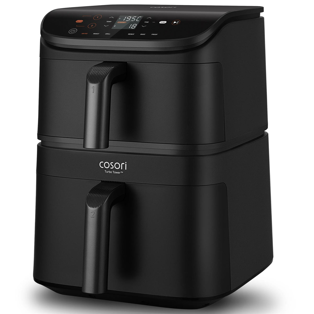 COSORI Turbo Tower 10.8L Air Fryer | Dual Basket, 7-in-1, Space Saving, 7 Settings Air Fryers Cosori
