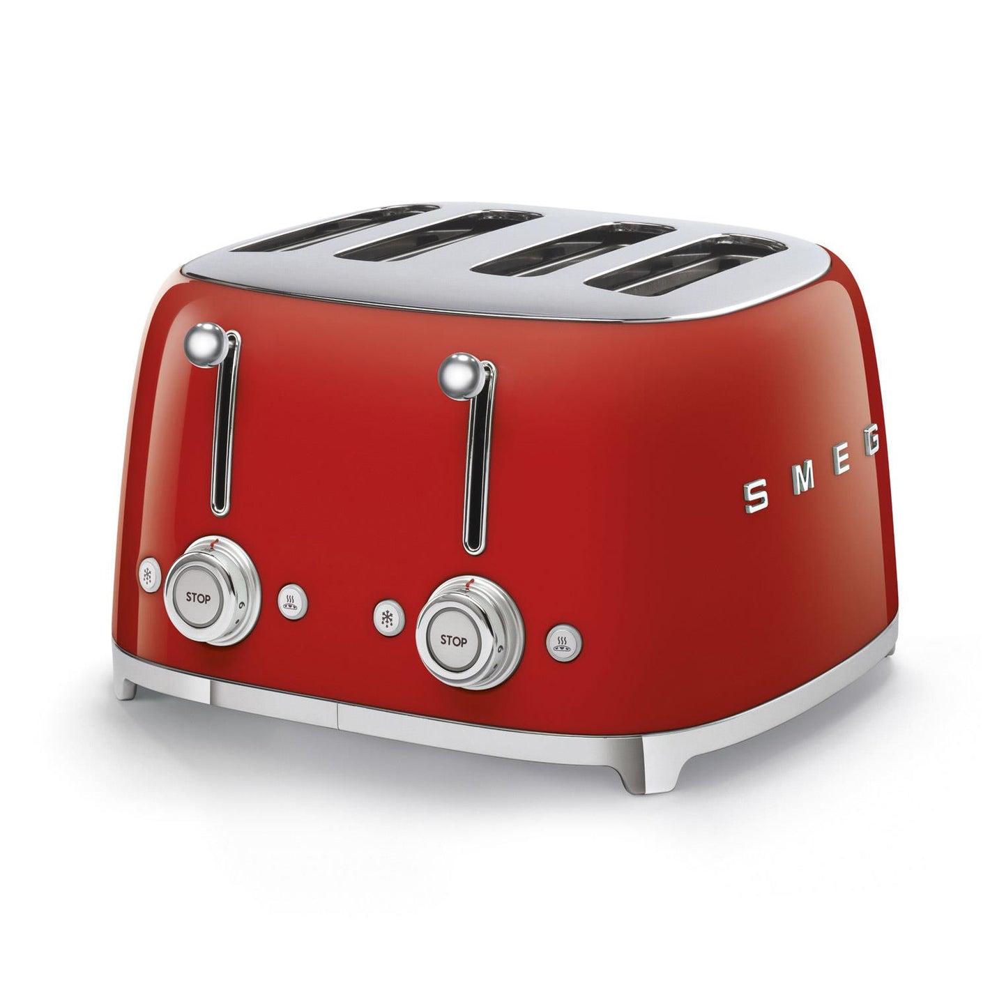 Smeg 50s Retro-Style 4 Slice Toaster in Red Toasters Smeg   
