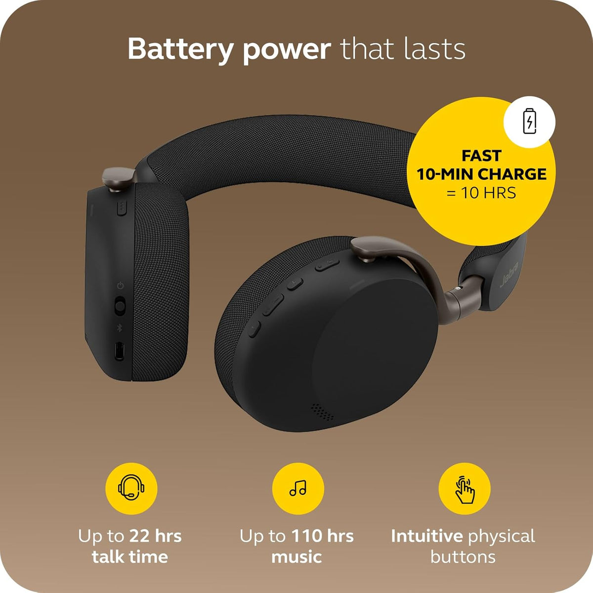 Jabra Evolve3 75 MS Stereo, Link 390 USB-A, Black Wireless Headsets Jabra