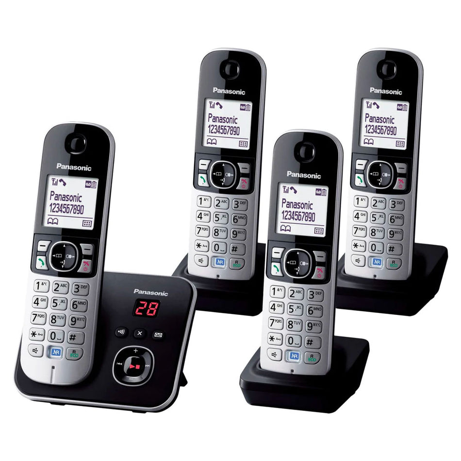 Panasonic KX-TG 6824 Cordless Phones, Quad Handset with Answer Machine