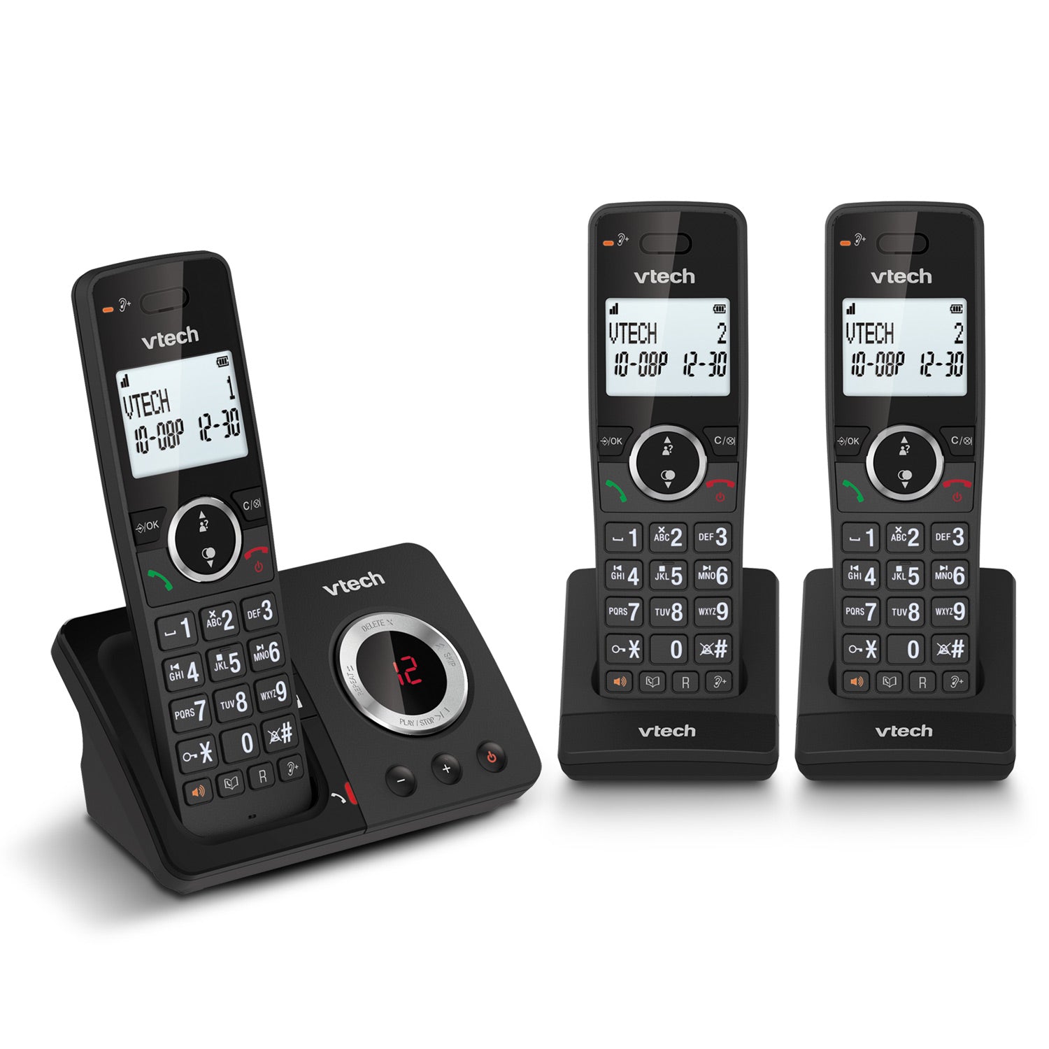 VTech ES2052 DECT Cordless Telephone with Answering Machine, Three Handsets Landline Phones VTech   