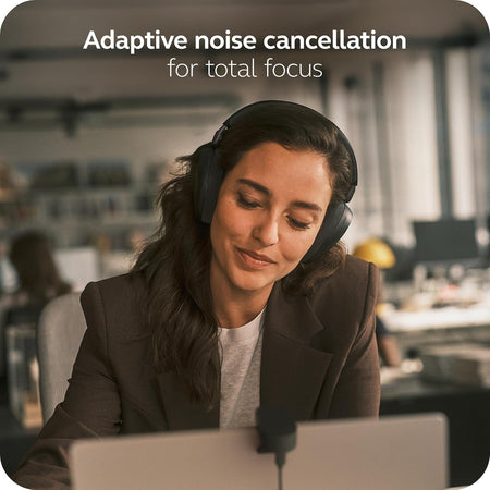 Jabra Evolve3 85 MS Stereo, Link 390 USB-C, Black, with Wireless Charging pad Wireless Headsets Jabra