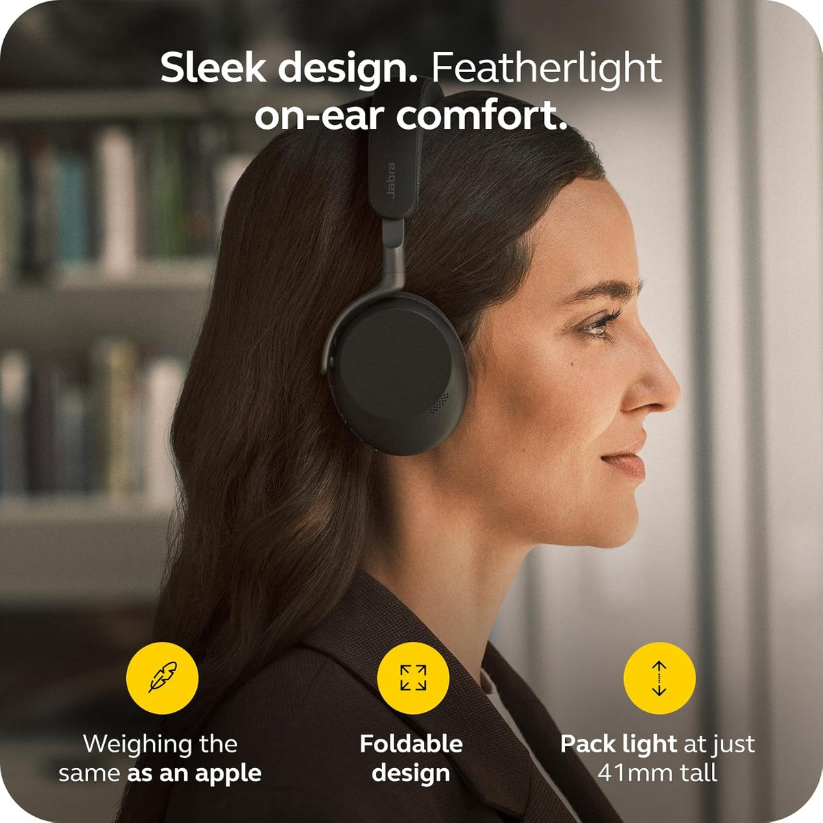 Jabra Evolve3 75 MS Stereo, Link 390 USB-C, Black Wireless Headsets Jabra