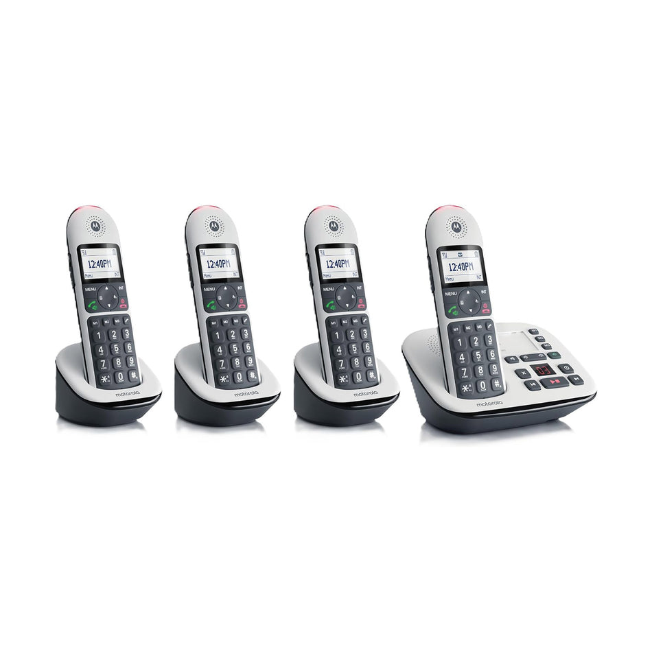 Motorola CD5014 Big Button Home Phone, Quad Handset Landline Phones Motorola