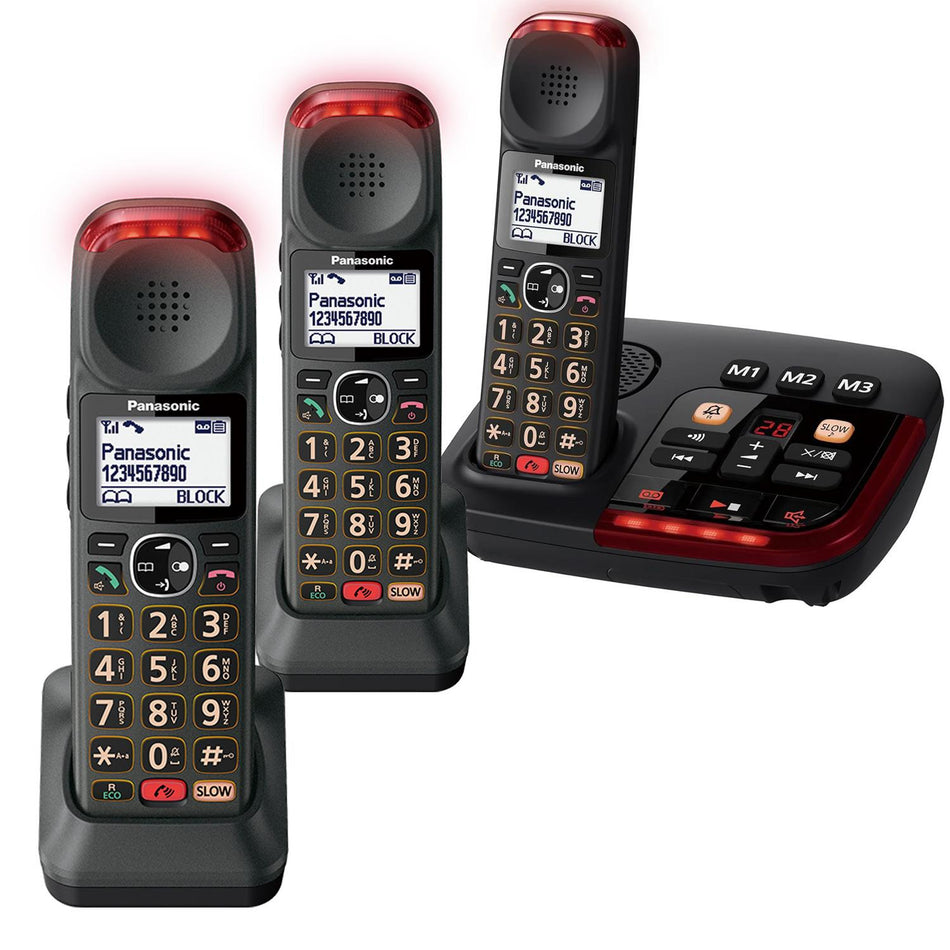 Panasonic KX-TGM423 Trio Big Button Cordless Phones Landline Phones Panasonic