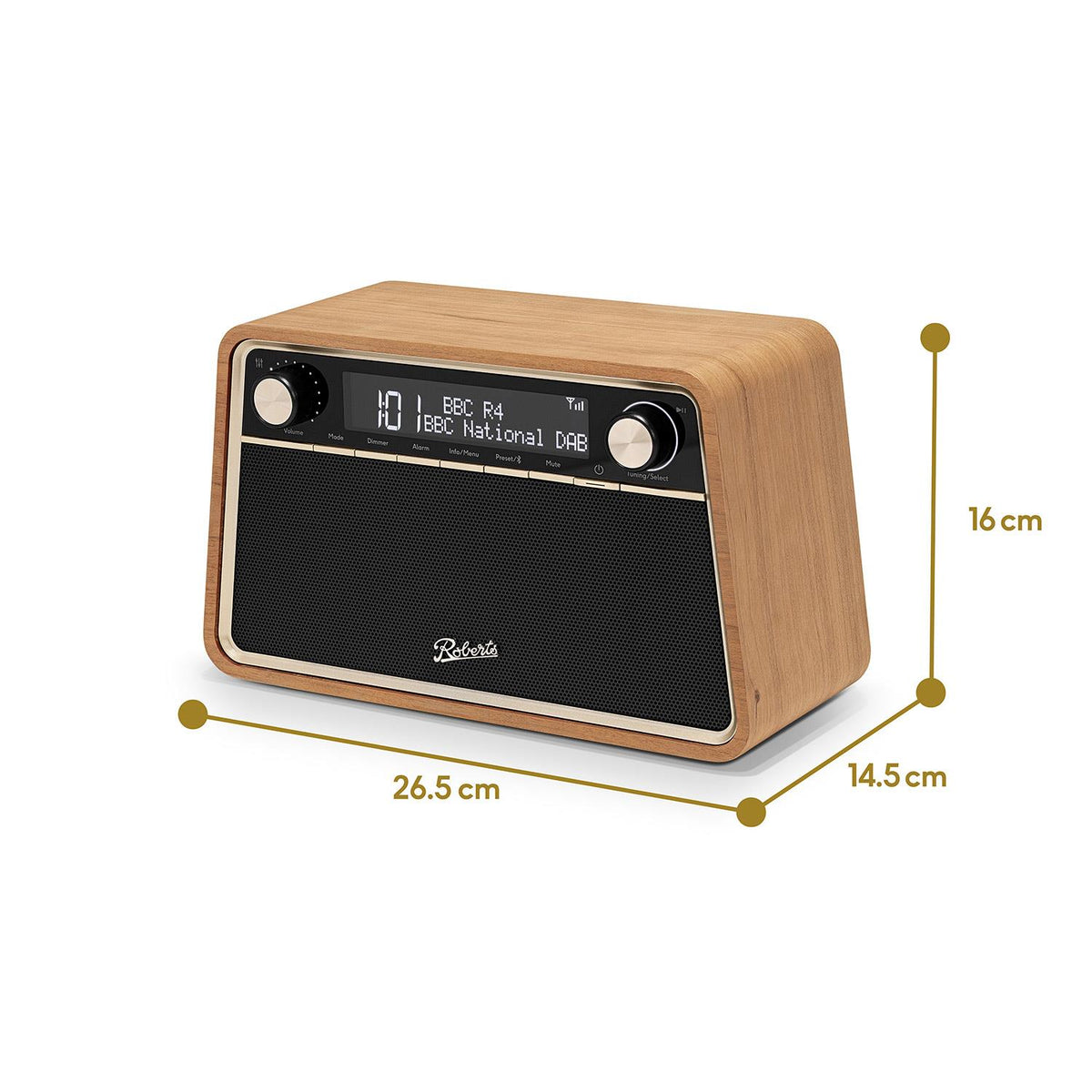 Roberts Reva Tabletop DAB Radio & Bluetooth Speaker in Cherry Wood Digital Radios Roberts