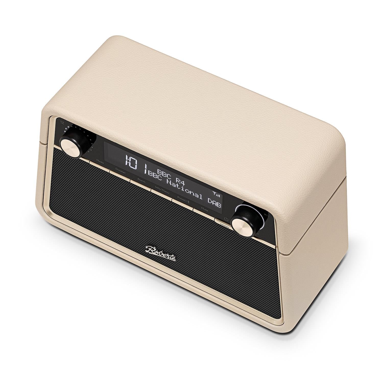 Roberts Reva Tabletop DAB Radio & Bluetooth Speaker in Pastel Cream Digital Radios Roberts