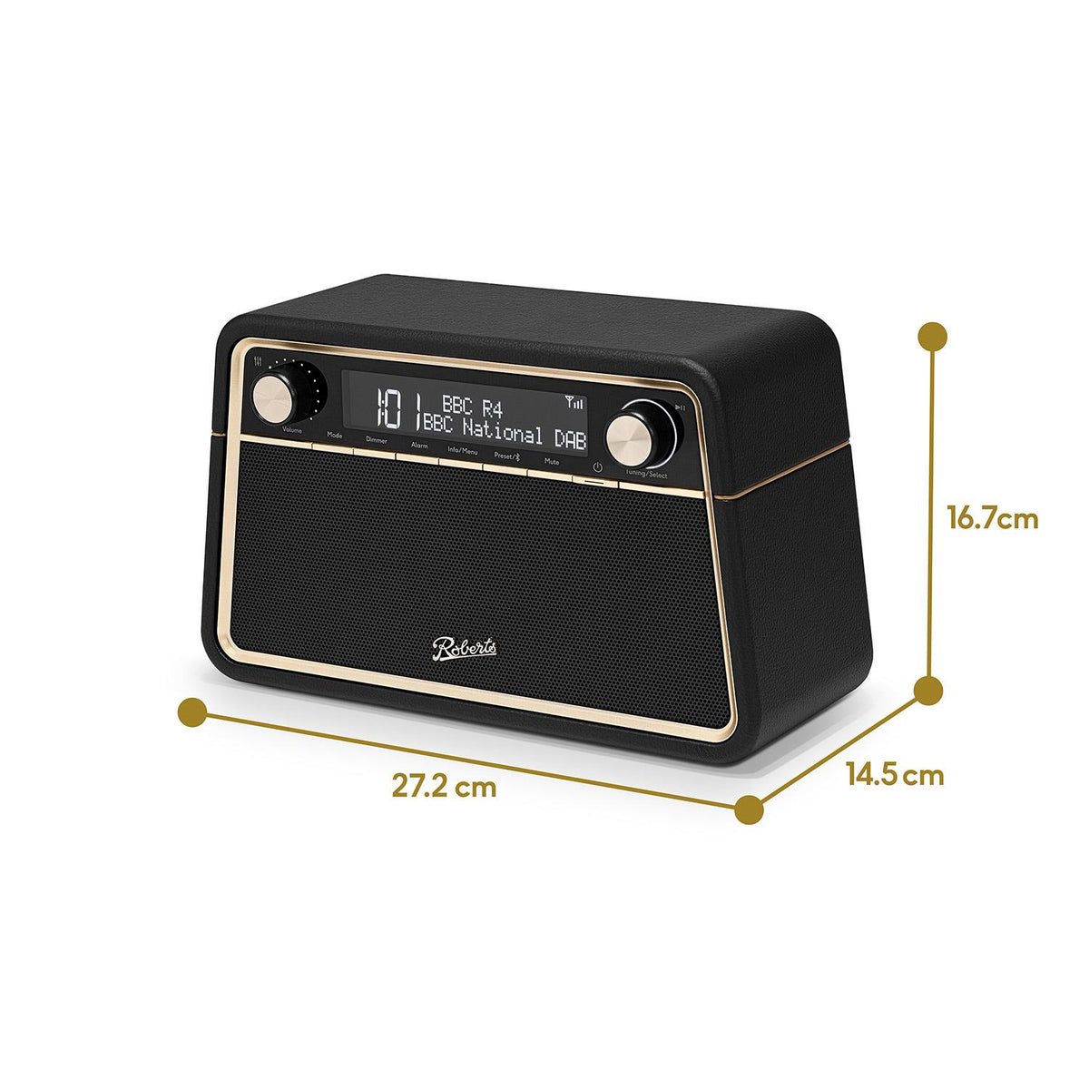 Roberts Reva Tabletop DAB Radio & Bluetooth Speaker in Black Digital Radios Roberts