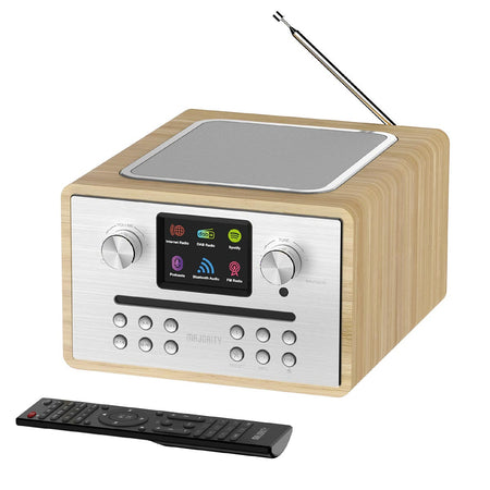 Majority Homerton 2 Smart Internet DAB FM Radio CD Player Bluetooth Spotify USB Alarm Oak Digital Radios Majority