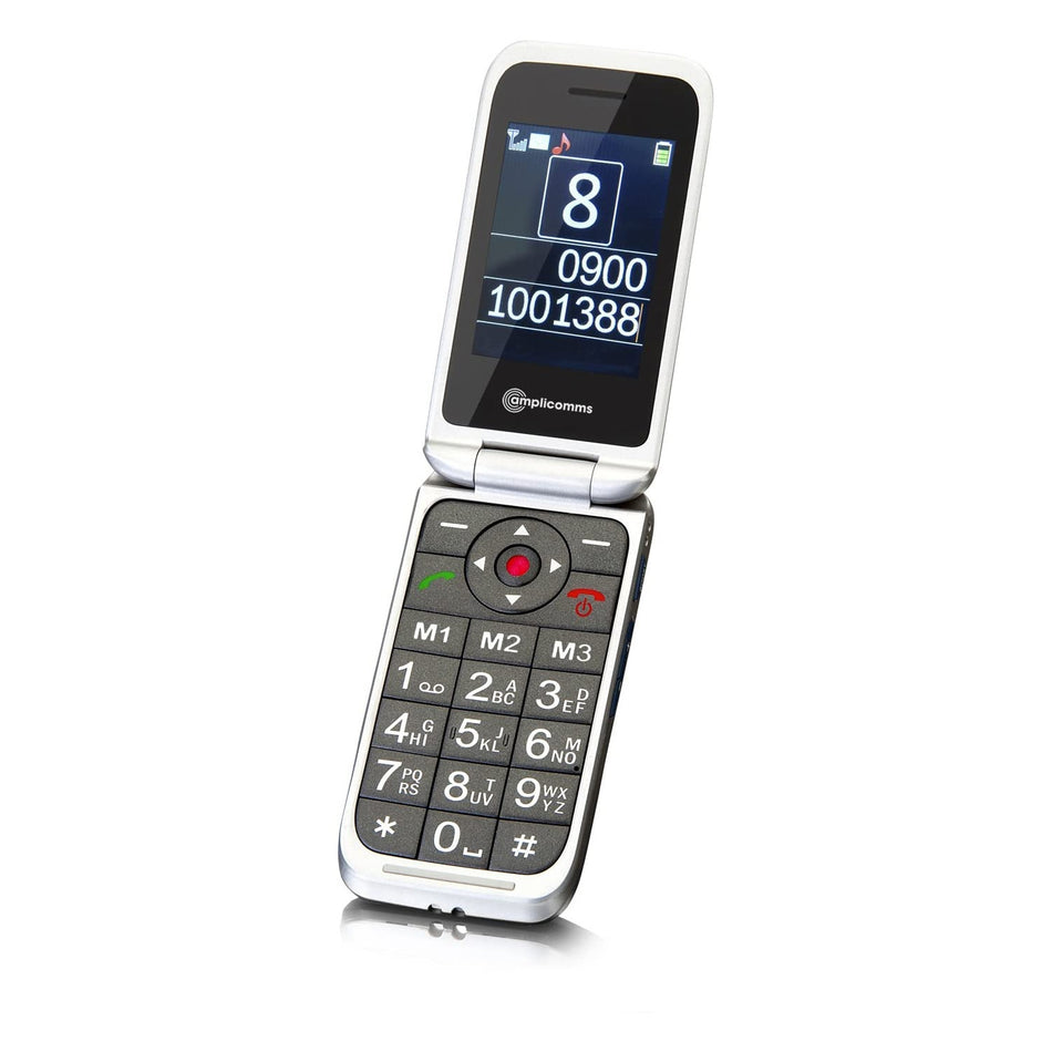 Amplicomms PowerTel M7000i Big Button Mobile Phone for Elderly in Silver