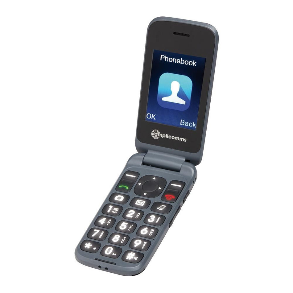 Amplicomms PowerTel M6750 Big Button Mobile Phone for Elderly in Red