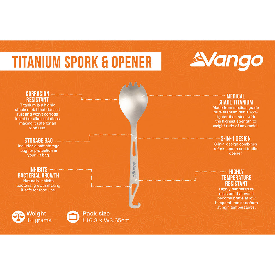 Vango Titanium Spork and Opener Camping Accessories Vango