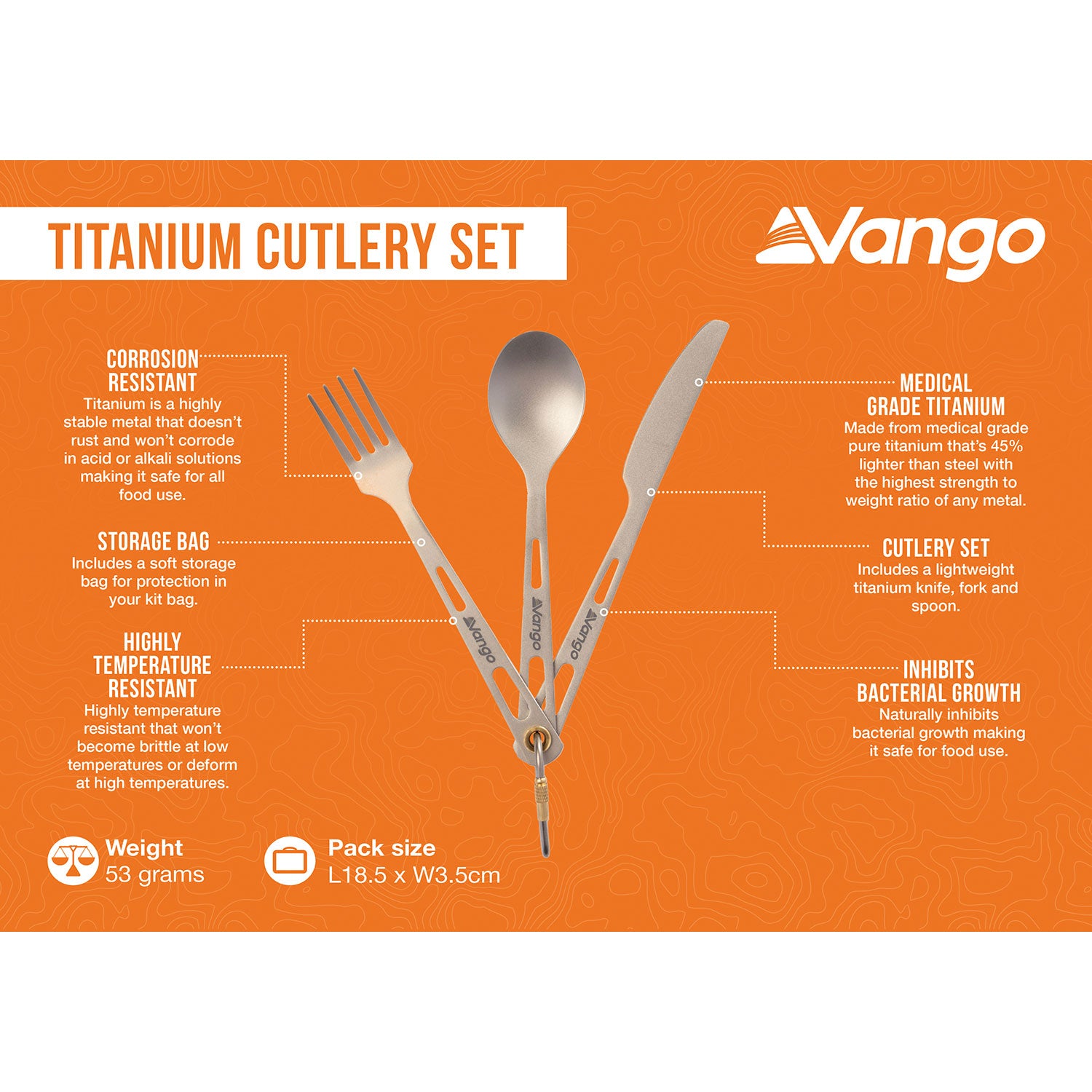 Vango Titanium Cutlery Set Camping Accessories Vango