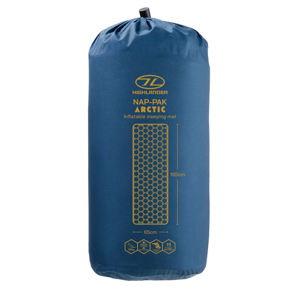 Highlander Nap-Pak Arctic R11 Inflatable Sleeping Mat - Deep Blue Camping Accessories Highlander