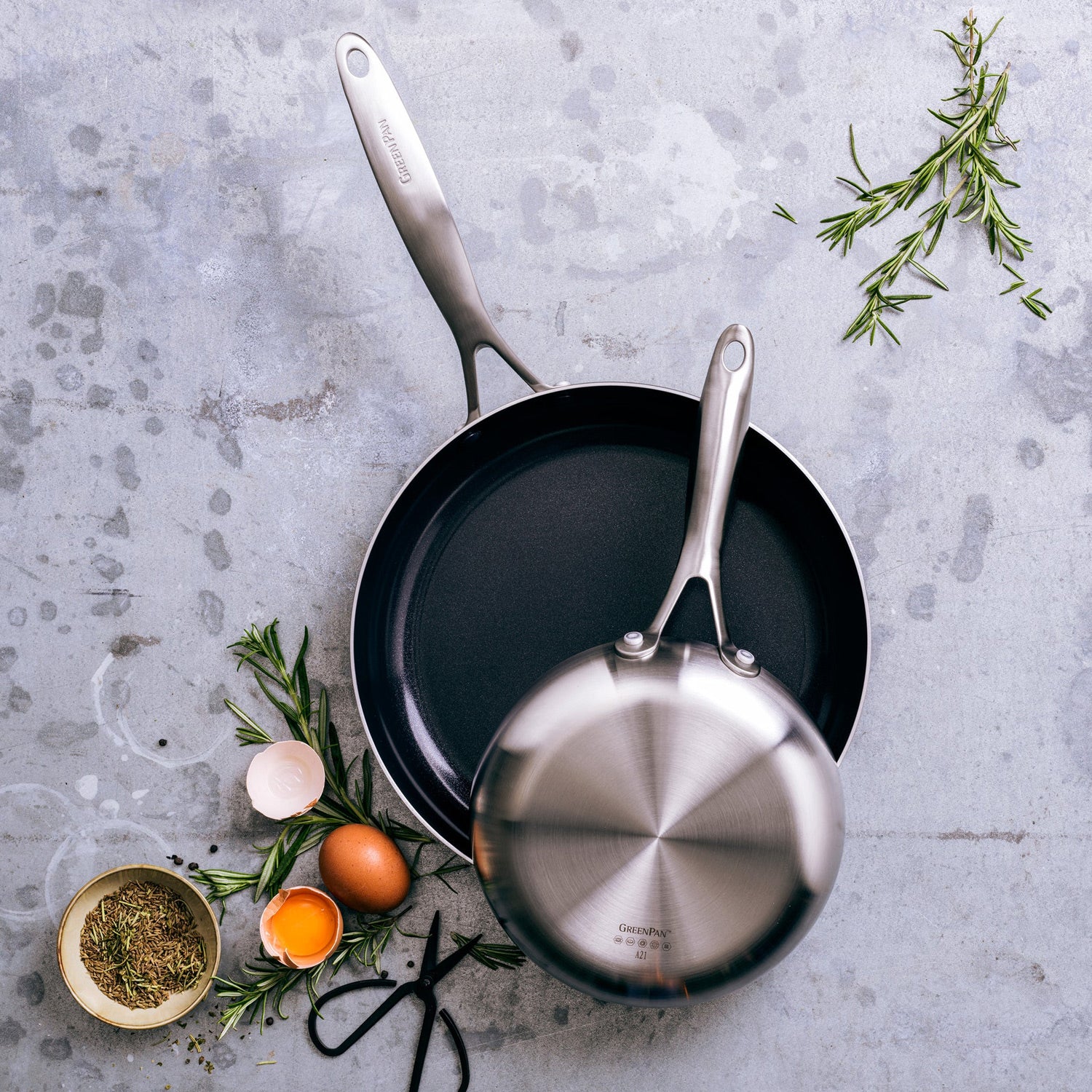 GreenPan Geneva Frypan Set 2 Piece - 20cm & 28cm Pots & Pans GreenPan