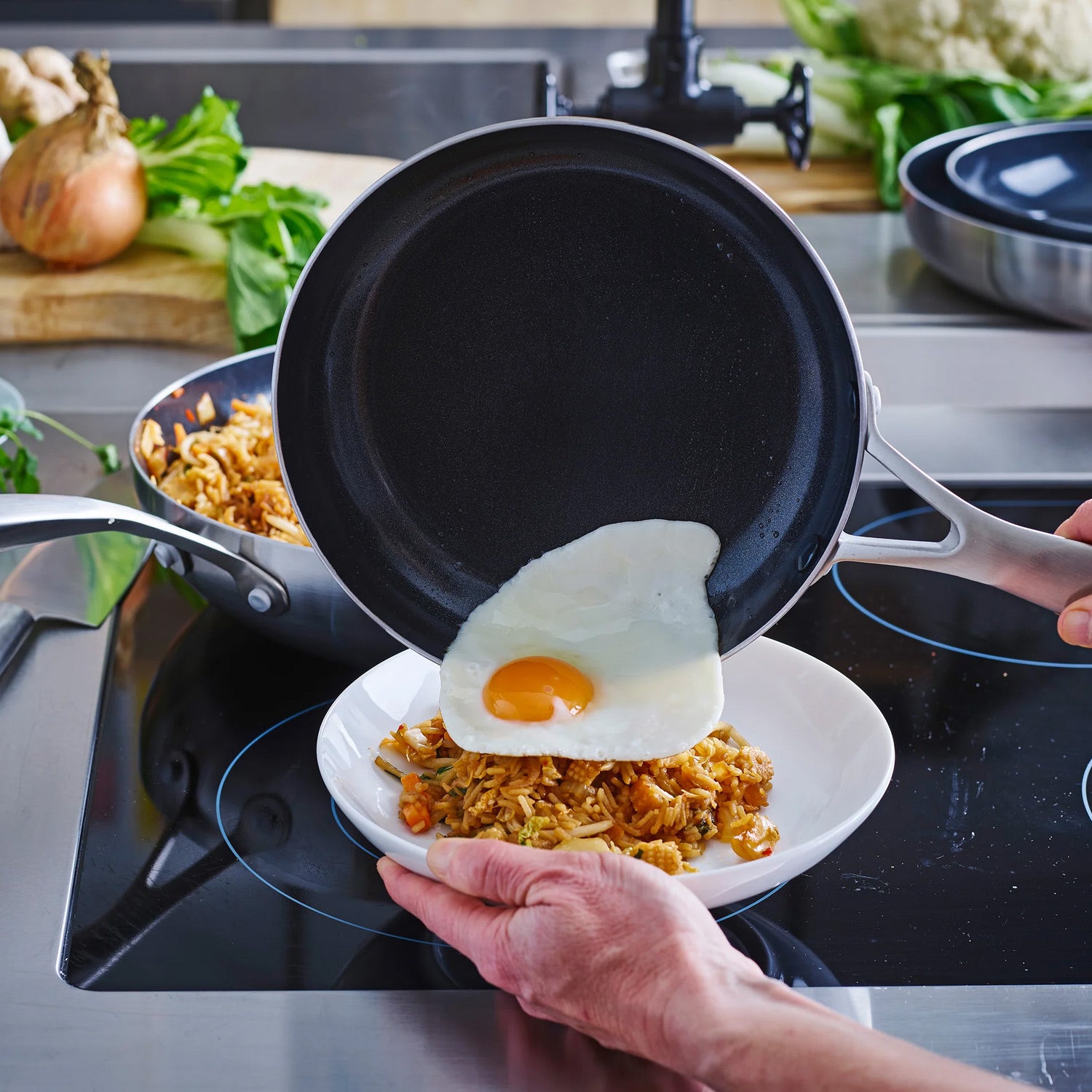 GreenPan Geneva Frypan Set 2 Piece - 20cm & 28cm Pots & Pans GreenPan