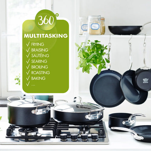 GreenPan Barcelona Pro Frypan 2 Piece Set - 20cm & 28cm with Protector Pots & Pans GreenPan