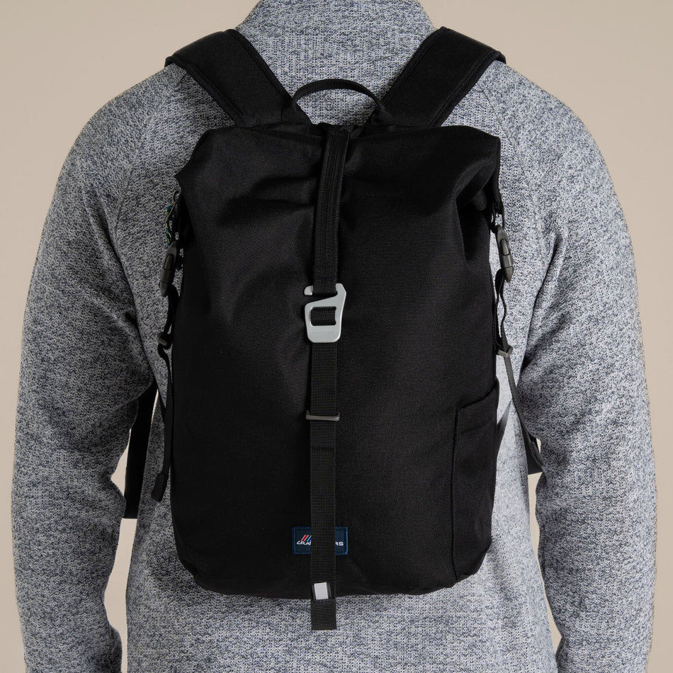 Craghoppers 16L Kiwi Classic Rolltop Backpack II | Black Camping Accessories Craghoppers