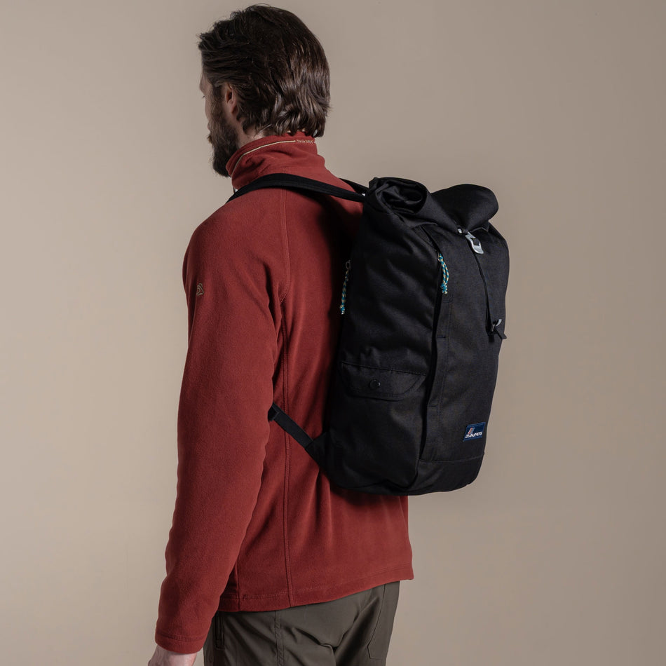 Craghoppers 20L Kiwi Classic Rolltop Backpack II | Black Camping Accessories Craghoppers