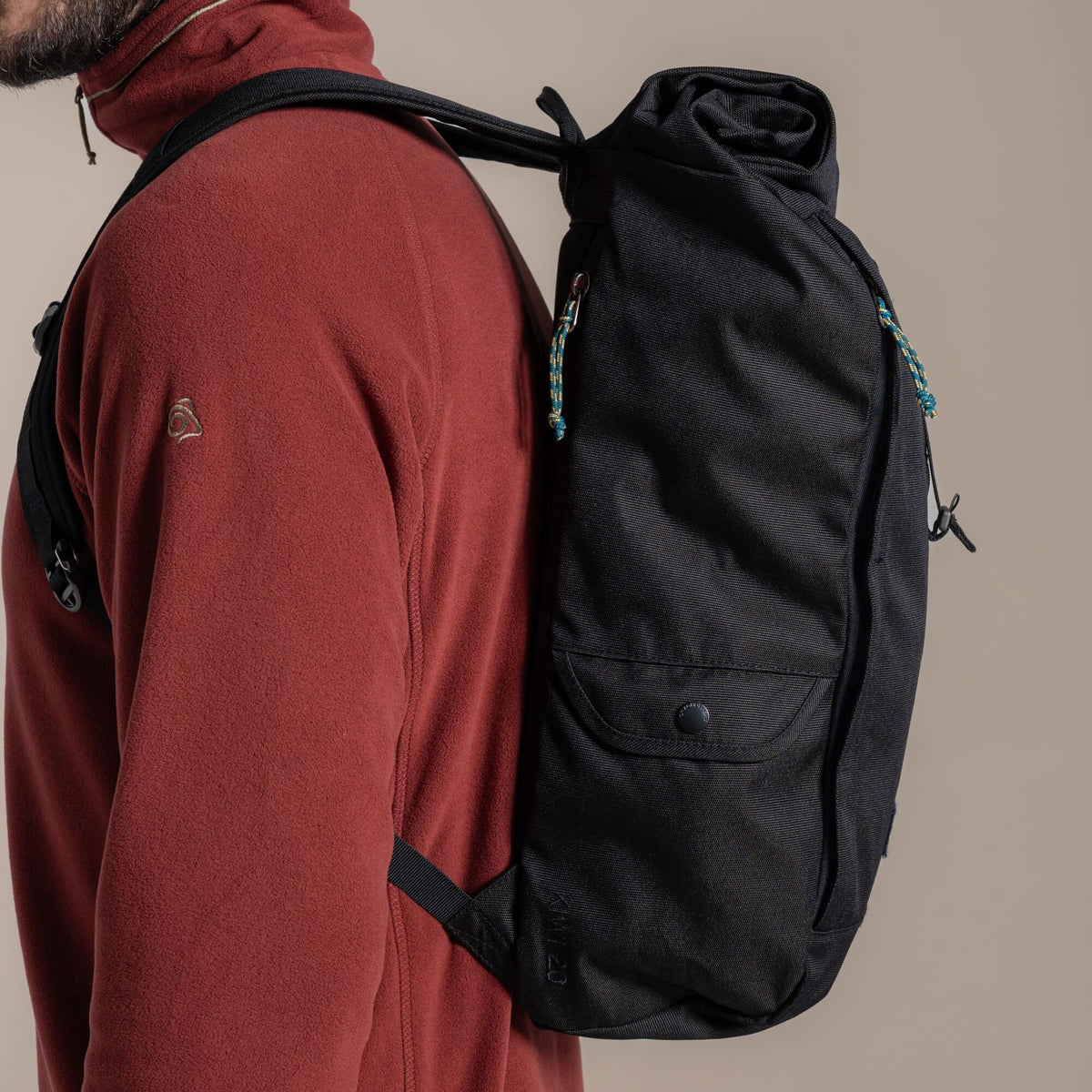 Craghoppers 20L Kiwi Classic Rolltop Backpack II | Black Camping Accessories Craghoppers