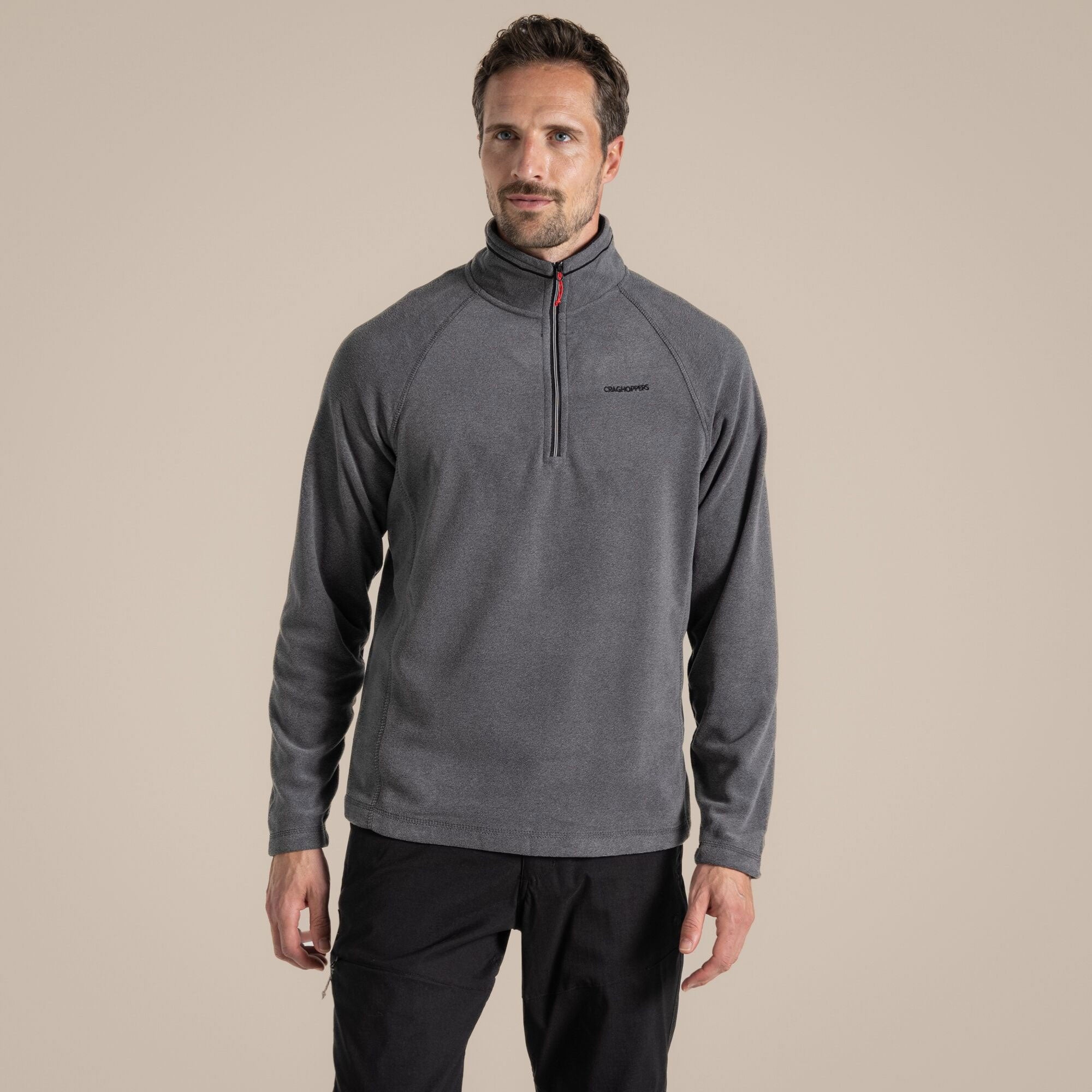 Craghoppers Men's Corey VI Half Zip Fleece | Black Pepper Marl Clothing Craghoppers