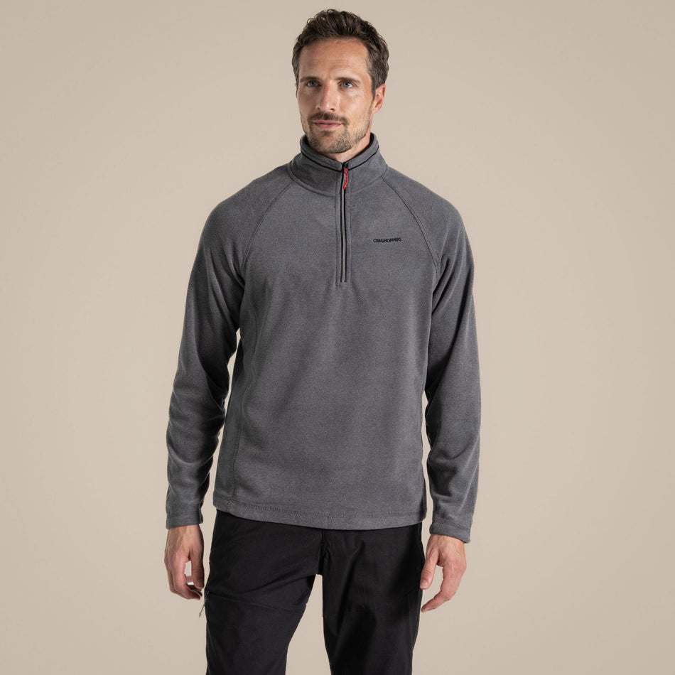 Craghoppers Men's Corey VI Half Zip Fleece | Black Pepper Marl Clothing Craghoppers
