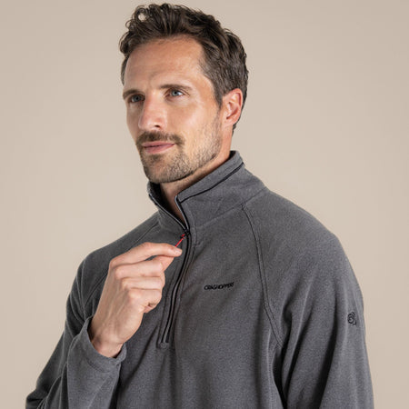 Craghoppers Men's Corey VI Half Zip Fleece | Black Pepper Marl Clothing Craghoppers
