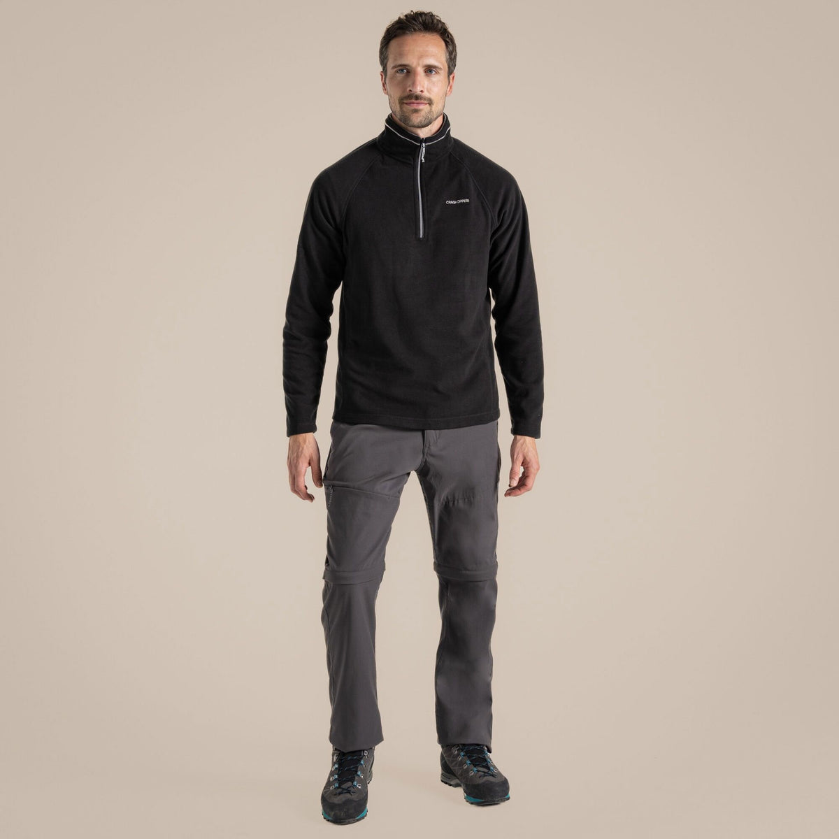 Craghoppers Men's Corey VI Half Zip Fleece | Black Clothing Craghoppers