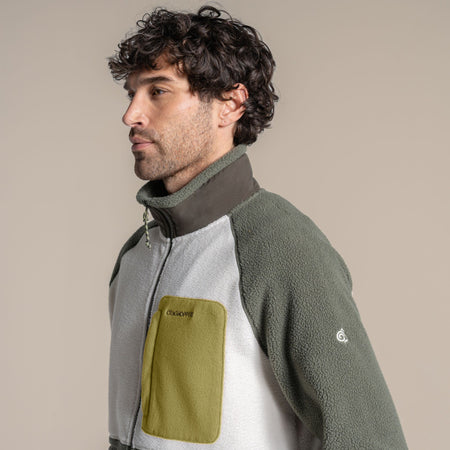 Craghoppers Men's Dades Full Zip Fleece | Dark Sage / Ecru Clothing Craghoppers