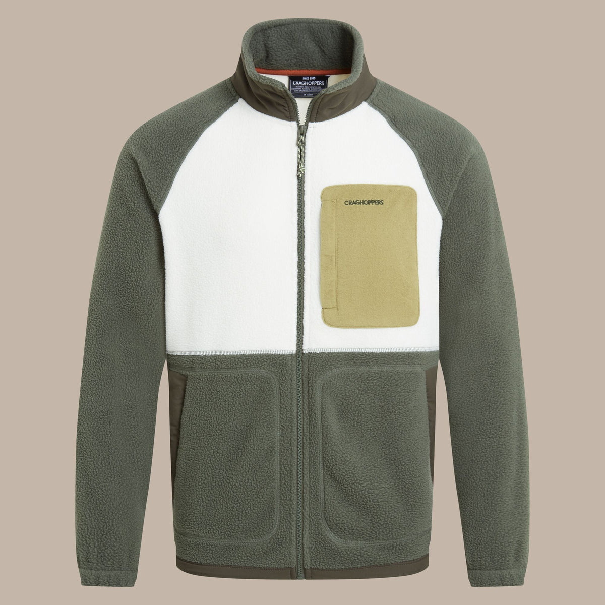 Craghoppers Men's Dades Full Zip Fleece | Dark Sage / Ecru Clothing Craghoppers