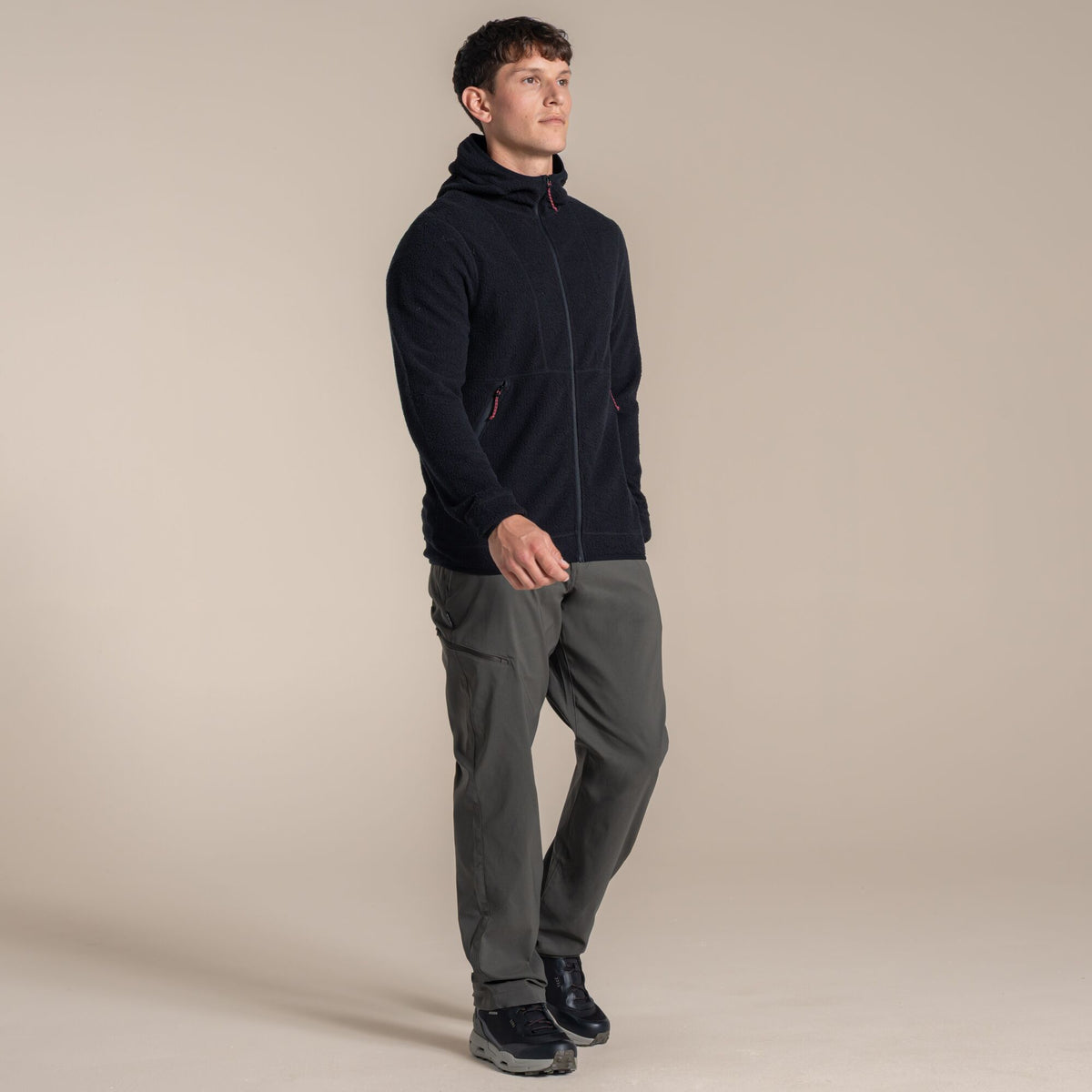 Craghoppers Men's Compresslite Hooded Fleece Jacket | Black Clothing Craghoppers