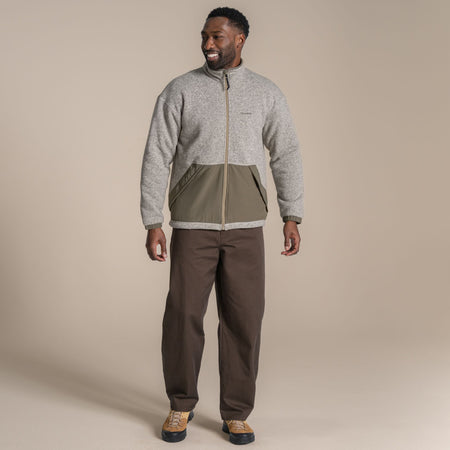 Craghoppers Men's Leif Full Zip Fleece | Ecru Marl Clothing Craghoppers