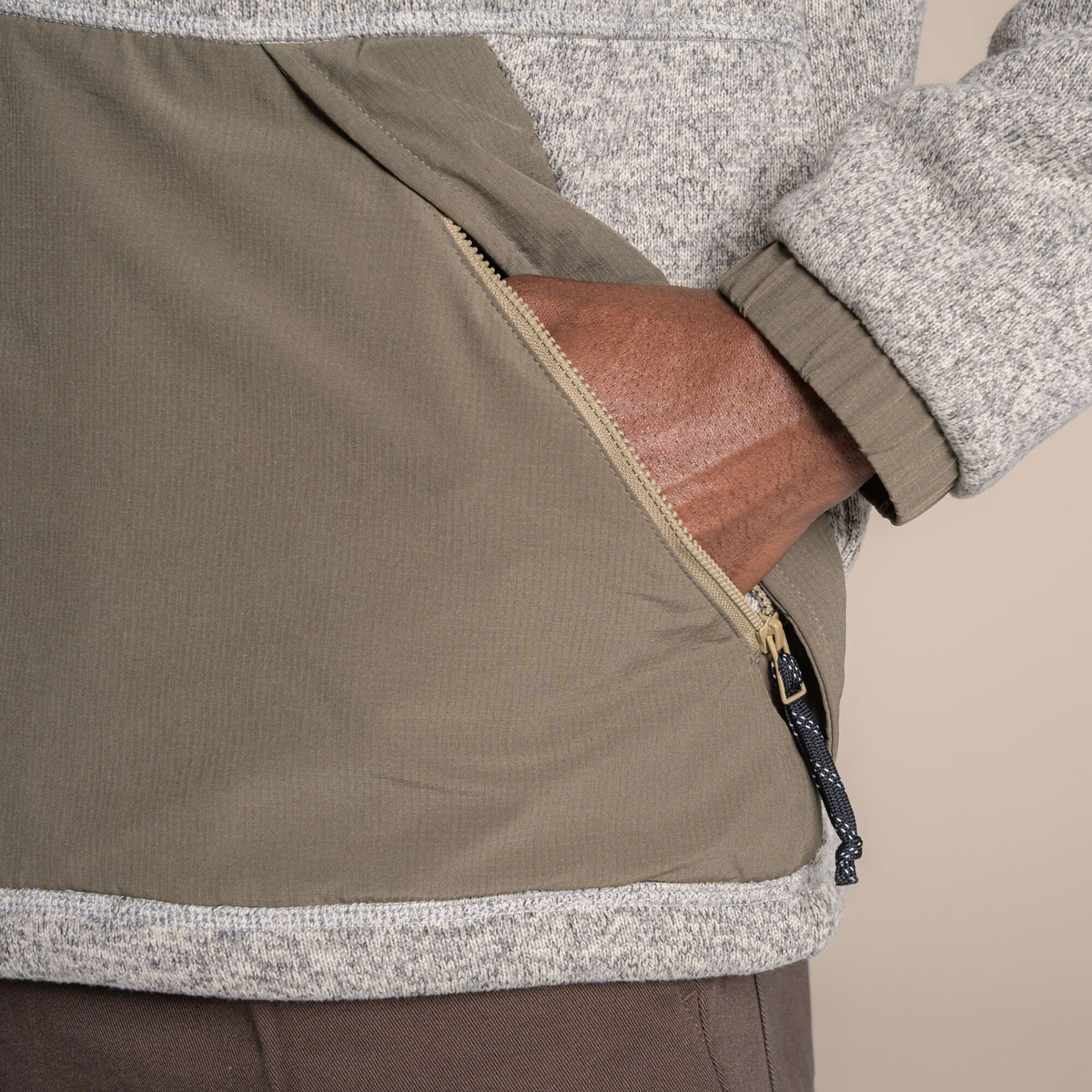 Craghoppers Men's Leif Full Zip Fleece | Ecru Marl Clothing Craghoppers